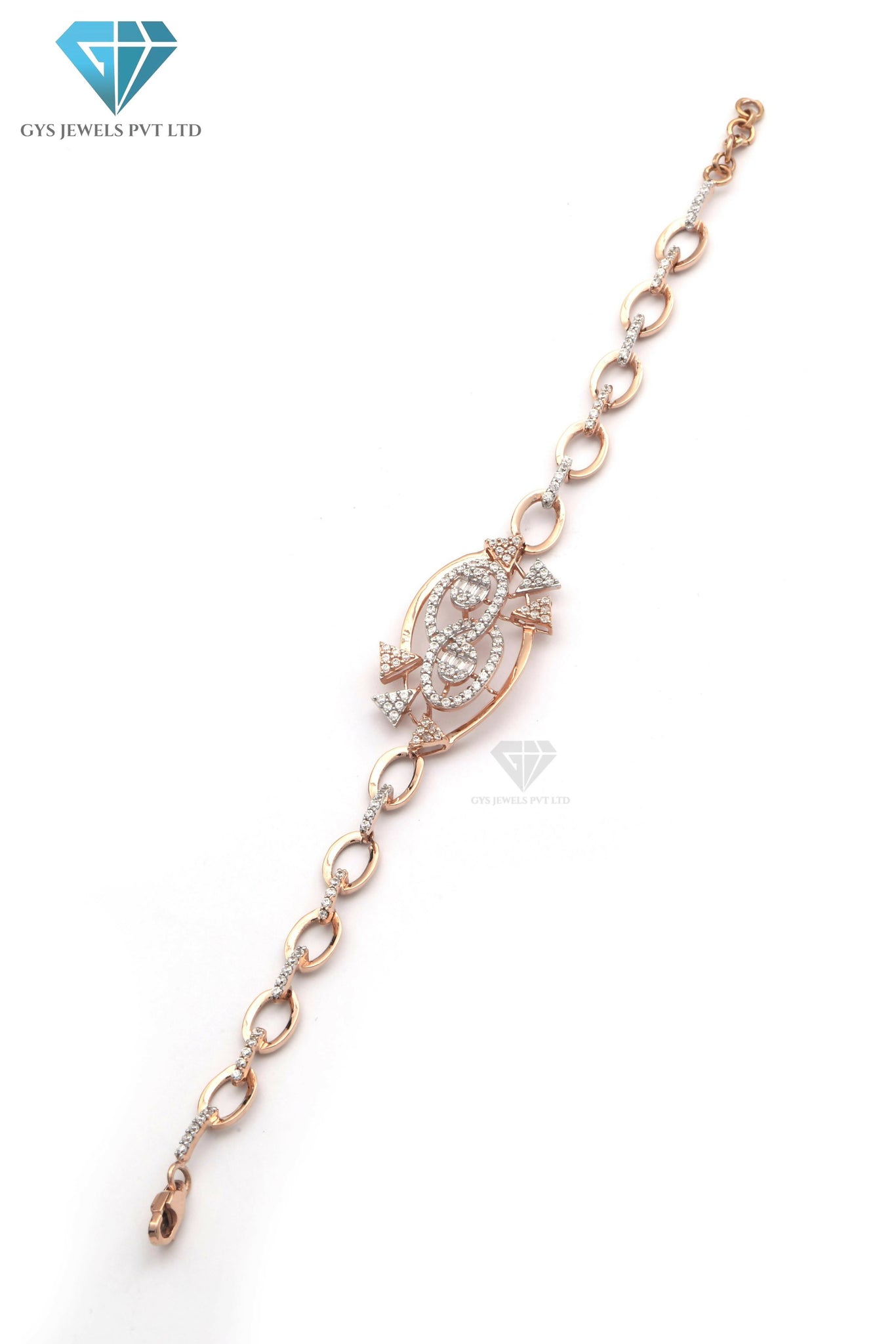 Rose Gold CZ Ladies Bracelet Sarafa Bazar India