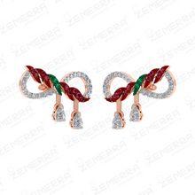 Fancy 14K Gold Diamond Infinity Shape Colorstone Pendant Set Sarafa Bazar India