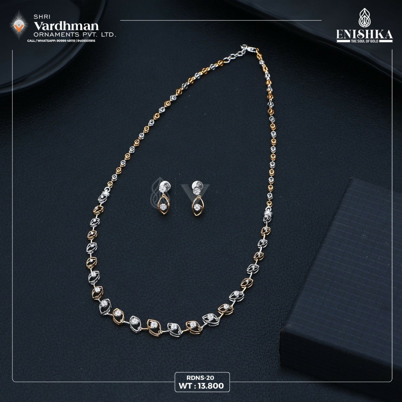 Rose Gold Necklace Sarafa Bazar India