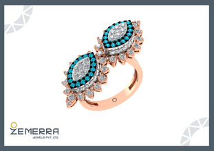 14K Rose Gold Diamond Engagement Rings Sarafa Bazar India