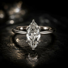 Marquise Cut lab Grown Diamond Women's Ring 9KT Gold Sarafa Bazar India