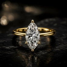 Marquise Cut lab Grown Diamond Women's Ring 9KT Gold Sarafa Bazar India