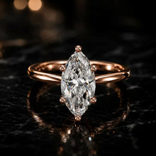 Marquise Cut lab Grown Diamond Women's Ring 9KT Gold Sarafa Bazar India