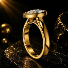 Marquise Cut lab Grown Diamond Women's Ring 9KT Yellow Gold Sarafa Bazar India