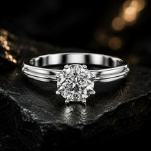 Round Cut Lab Grown Diamond Women's Ring 9Kt White Gold LR-75 Sarafa Bazar India