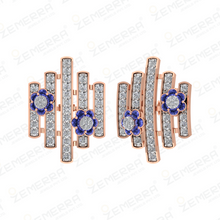 Lavish 14K Rose Gold Diamond Geometric Pendant Set Sarafa Bazar India
