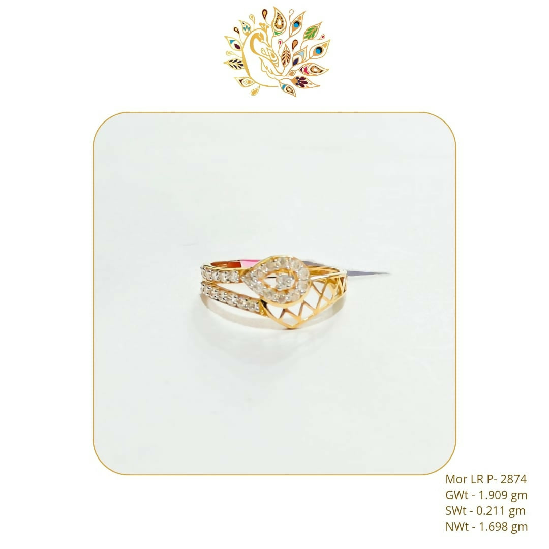 22kt Mor CZ Stoneless Ladies Ring Sarafa Bazar India