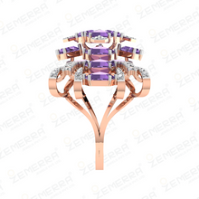 Lavish 14K Rose Gold Diamond Bow Shape Ring - Party Wear Sarafa Bazar India