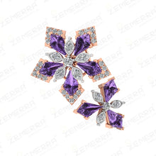 Modern 14K Rose Gold Diamond Floral Ring Sarafa Bazar India