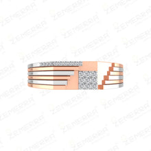 Modern 14K Rose Gold Diamond Men's Ring With Two Tone Sarafa Bazar India