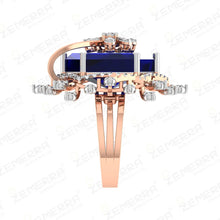 Modern 14KT Rose Gold Diamond Floral Ring Sarafa Bazar India