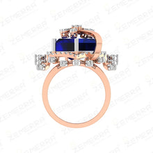 Modern 14KT Rose Gold Diamond Floral Ring Sarafa Bazar India