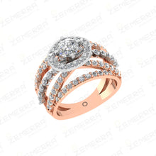 Most Loved 14K Gold Multi Row Pavé Diamond Ring Sarafa Bazar India