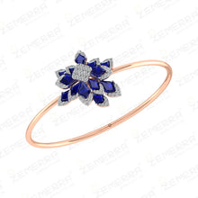 Most Loved 14K Rose Gold Diamond Blue Kite Stone Bracelet Sarafa Bazar India