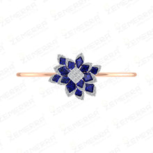 Most Loved 14K Rose Gold Diamond Blue Kite Stone Bracelet Sarafa Bazar India