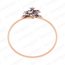 Most Loved 14K Rose Gold Diamond Blue Kite Stone Bracelet Sarafa Bazar India