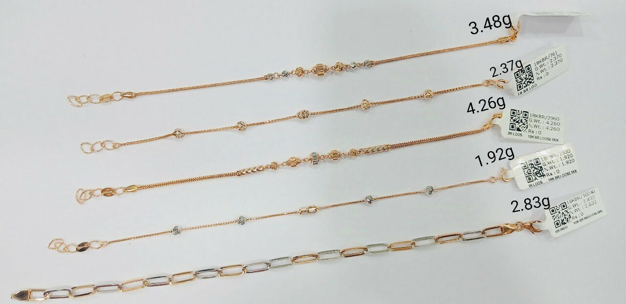 18kt Rose Gold Ladies Bracelets Sarafa Bazar India