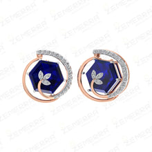 Multiwear Diamond Pendant in 14K Rose Gold with blue diamond Sarafa Bazar India