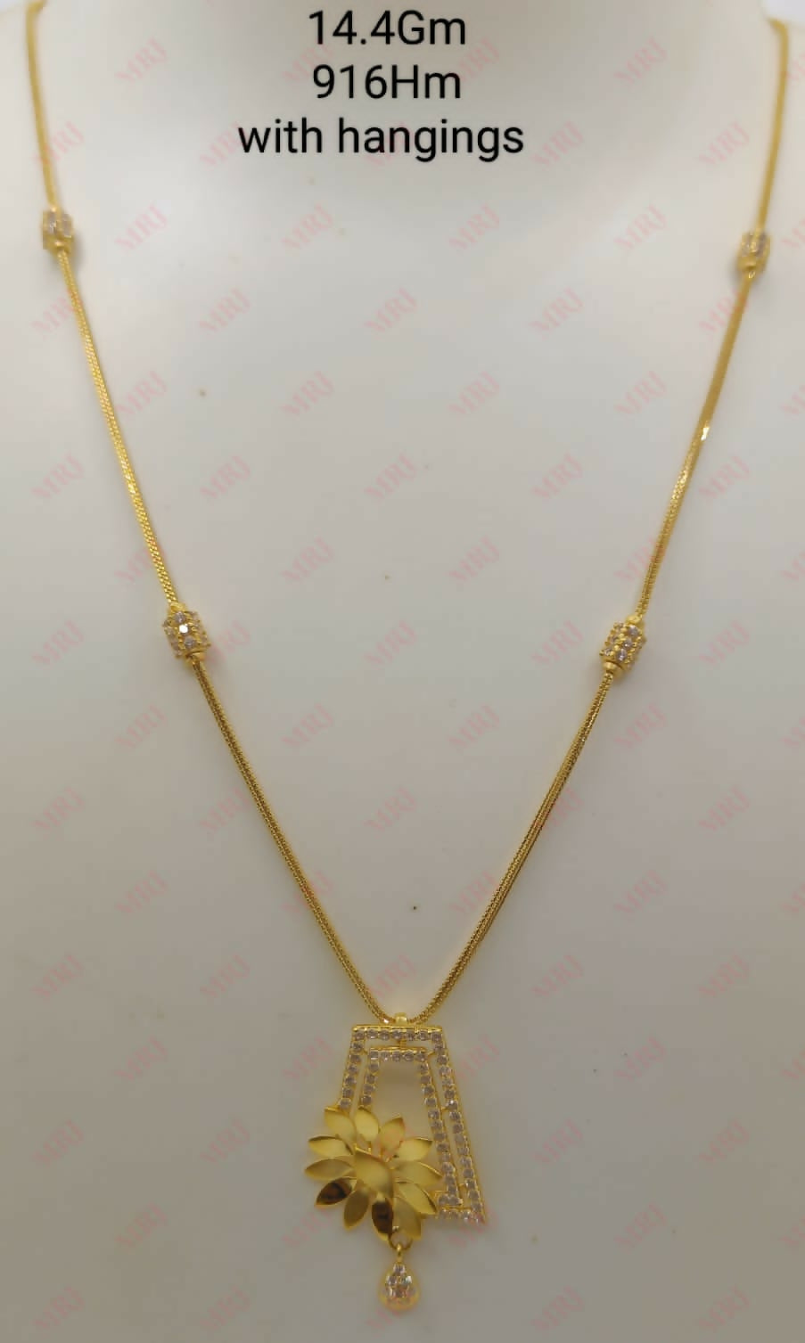 22kt CZ Chain Set Sarafa Bazar India