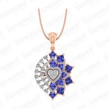 Trendy 14K Rose Gold Diamond Heart Shape Pendant Set Sarafa Bazar India