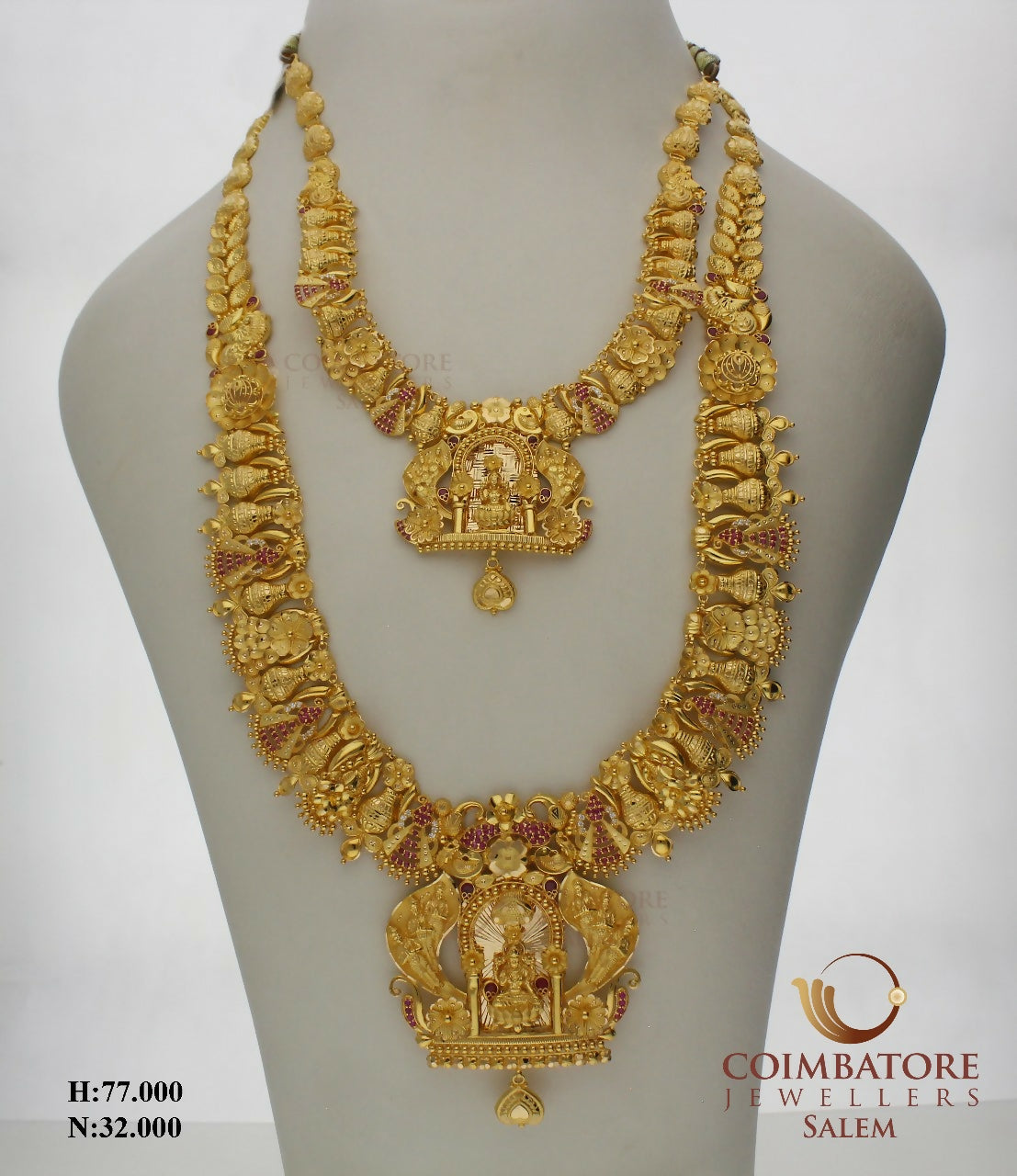 Casting Fusion Necklace & Long Set Sarafa Bazar India