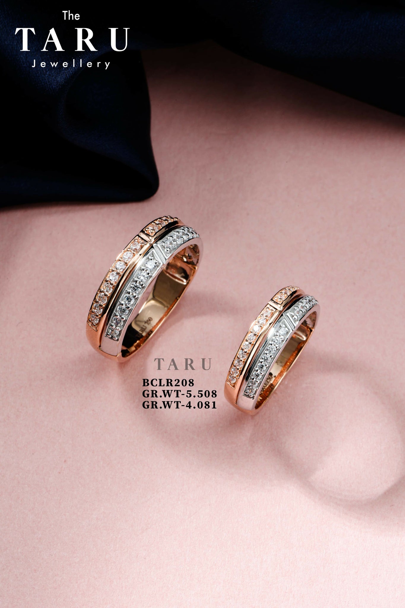 18kt Rose Gold Couple Band Sarafa Bazar India