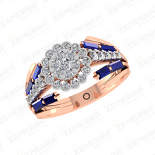 14K Rose Gold Diamond Halo Ring Sarafa Bazar India