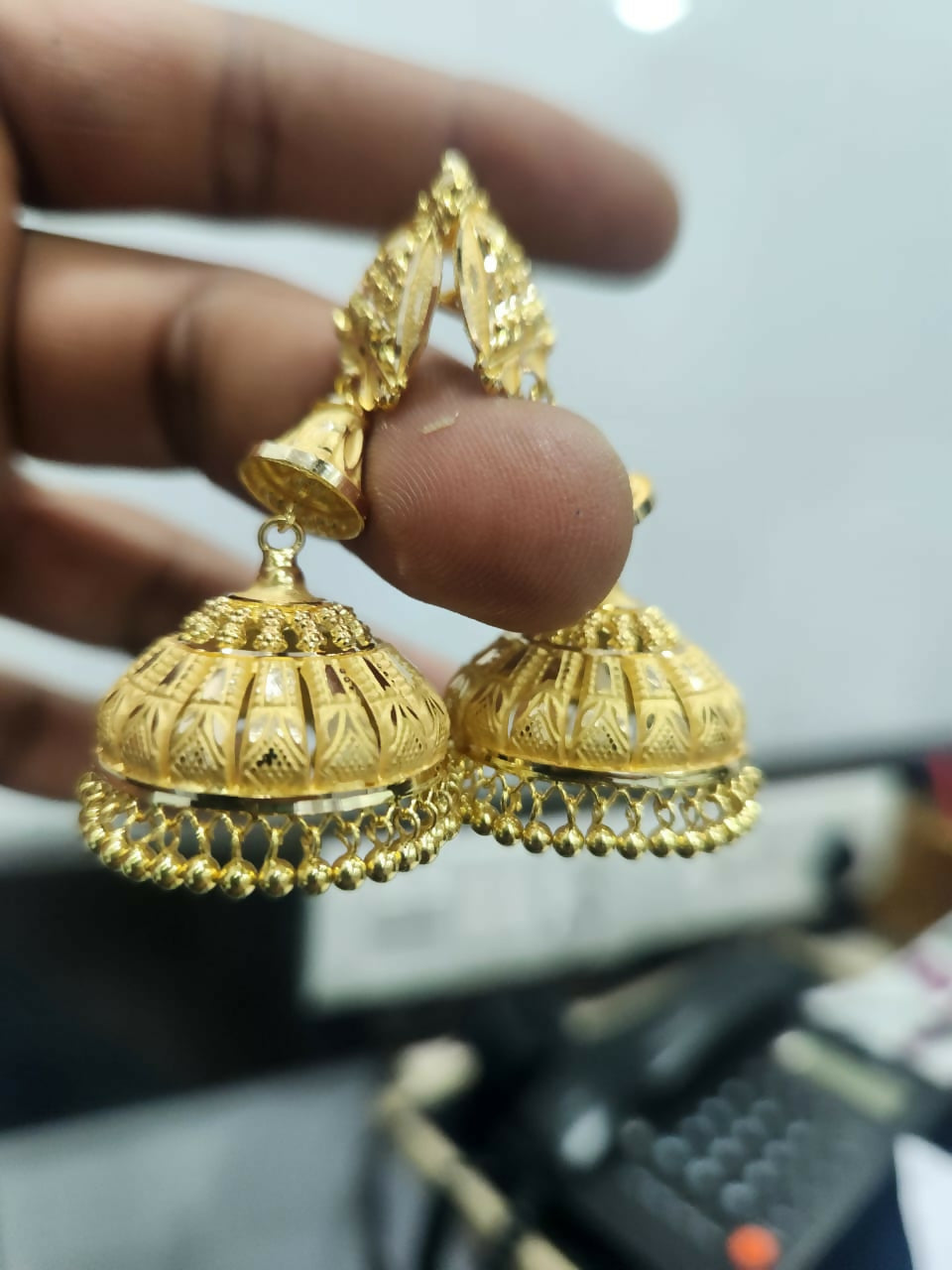 Gold Jhumki Sarafa Bazar India