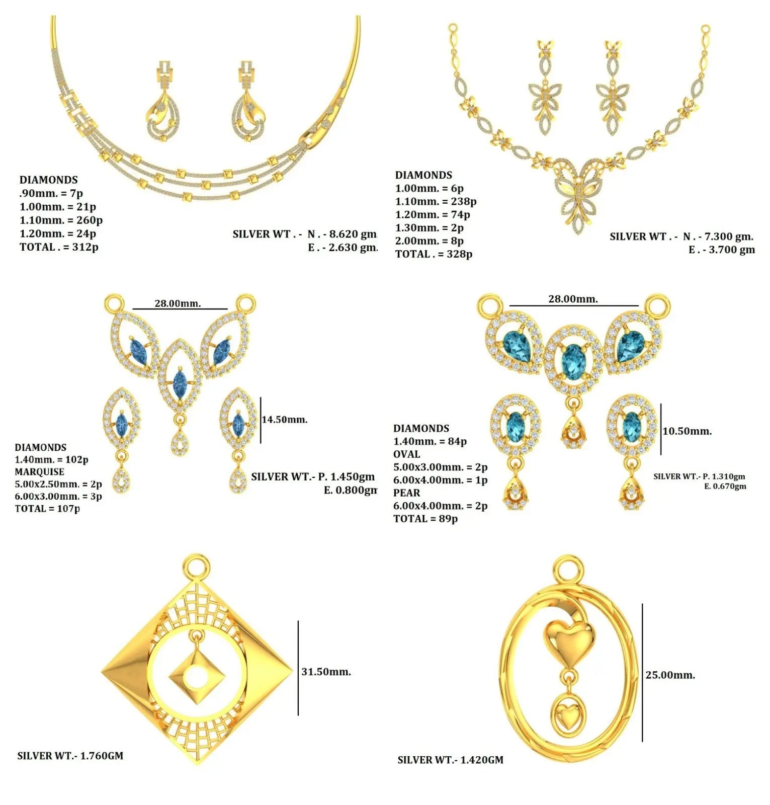 Necklace, Pendant Set & Pendants Moulds Sarafa Bazar India