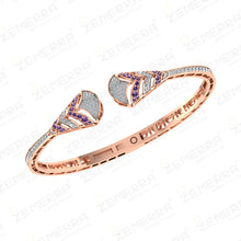 New Arrival 14K Gold Diamond Open Cuff Bracelets For Women Sarafa Bazar India