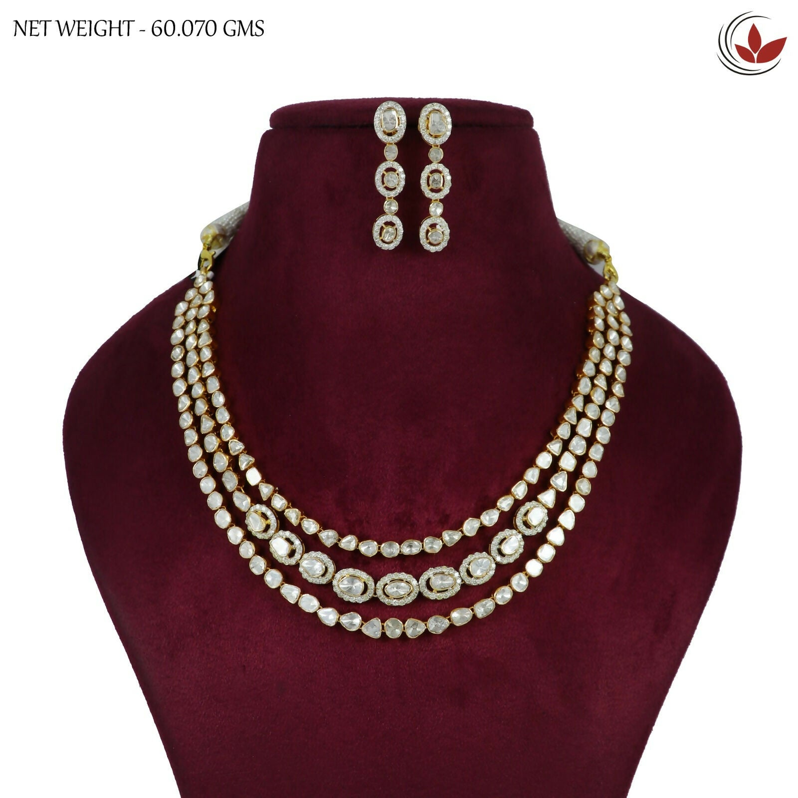 14kt Diamond Polki Necklace Sarafa Bazar India