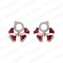 14K Gold Diamond Symmetrical Fan Cluster Pendant Set Sarafa Bazar India