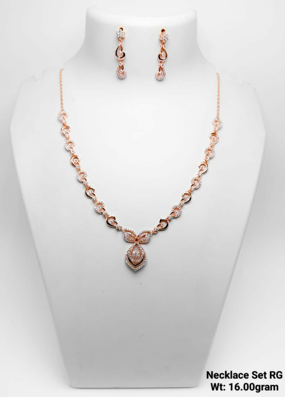 925 Silver Gold Plated Necklace Set Sarafa Bazar India