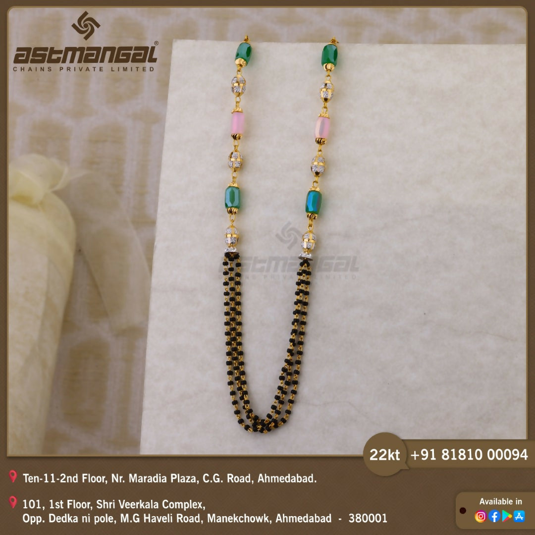 22kt Mangalsutra Beads Chain Sarafa Bazar India