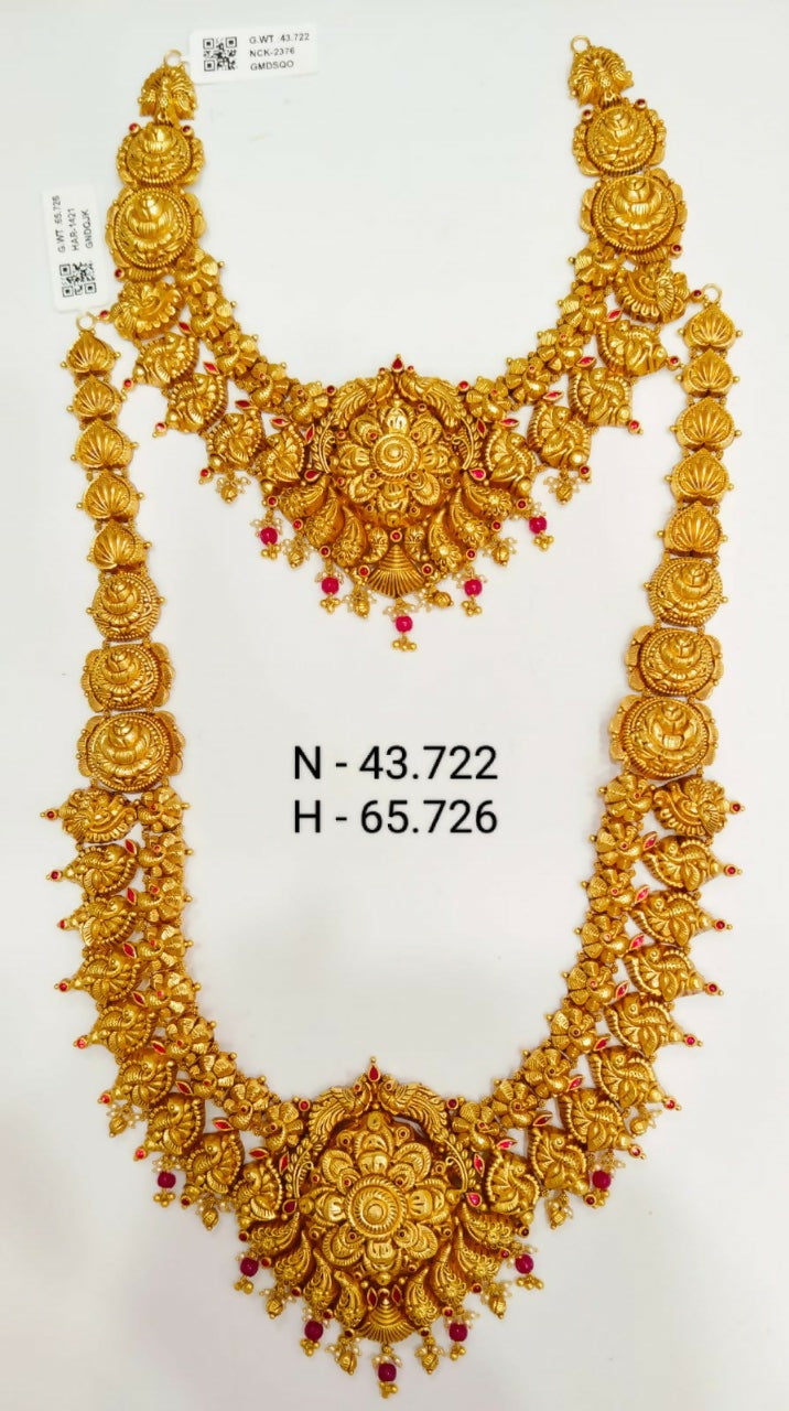 Antique Temple Necklace & Long Set Sarafa Bazar India