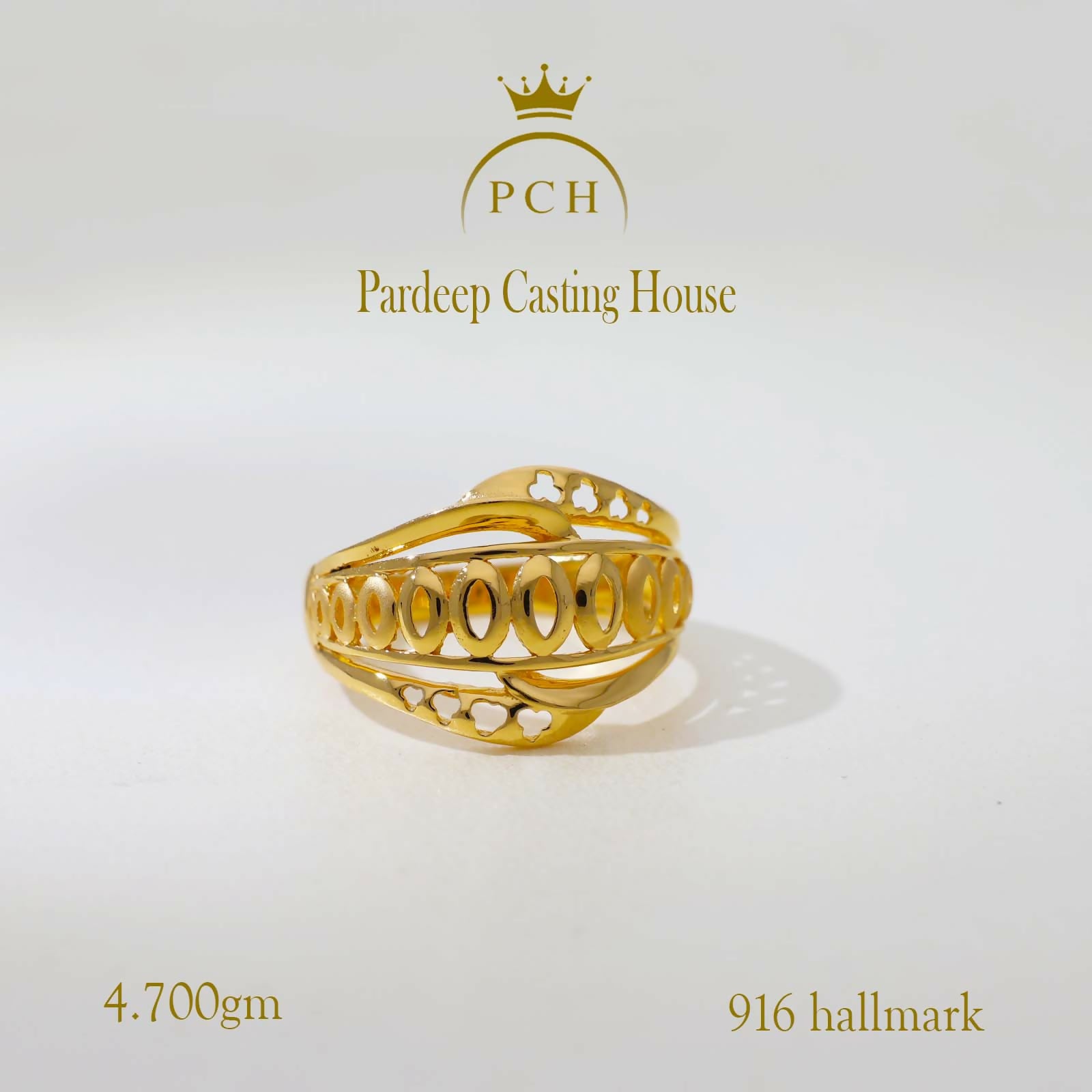 Female Ladies Plain Gold Ring Sarafa Bazar India