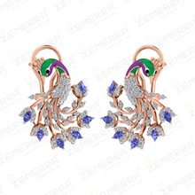 Elegance 14k Gold Diamond Peacock Motif Pendant Set Sarafa Bazar India