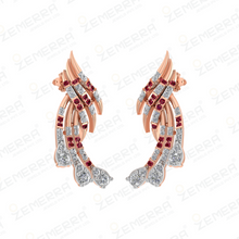 14K Rose Gold Pendant Set with Multi Drop Diamond accents Sarafa Bazar India