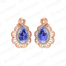 14K Rose Gold Diamond Stylish Pendant Set Sarafa Bazar India