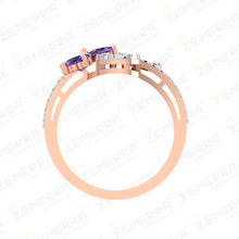 Sparking 14KT Rose Gold Diamond Floral Ring Sarafa Bazar India