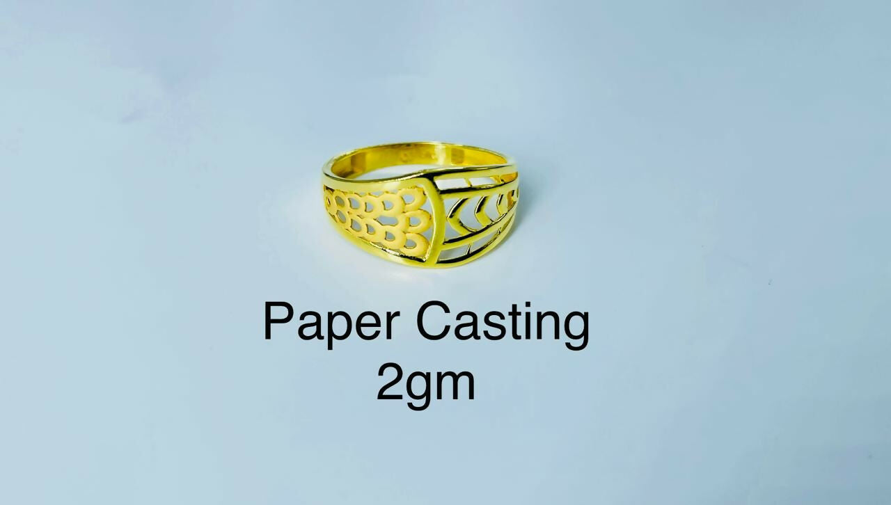 22kt Paper Casting Ladies Ring Sarafa Bazar India