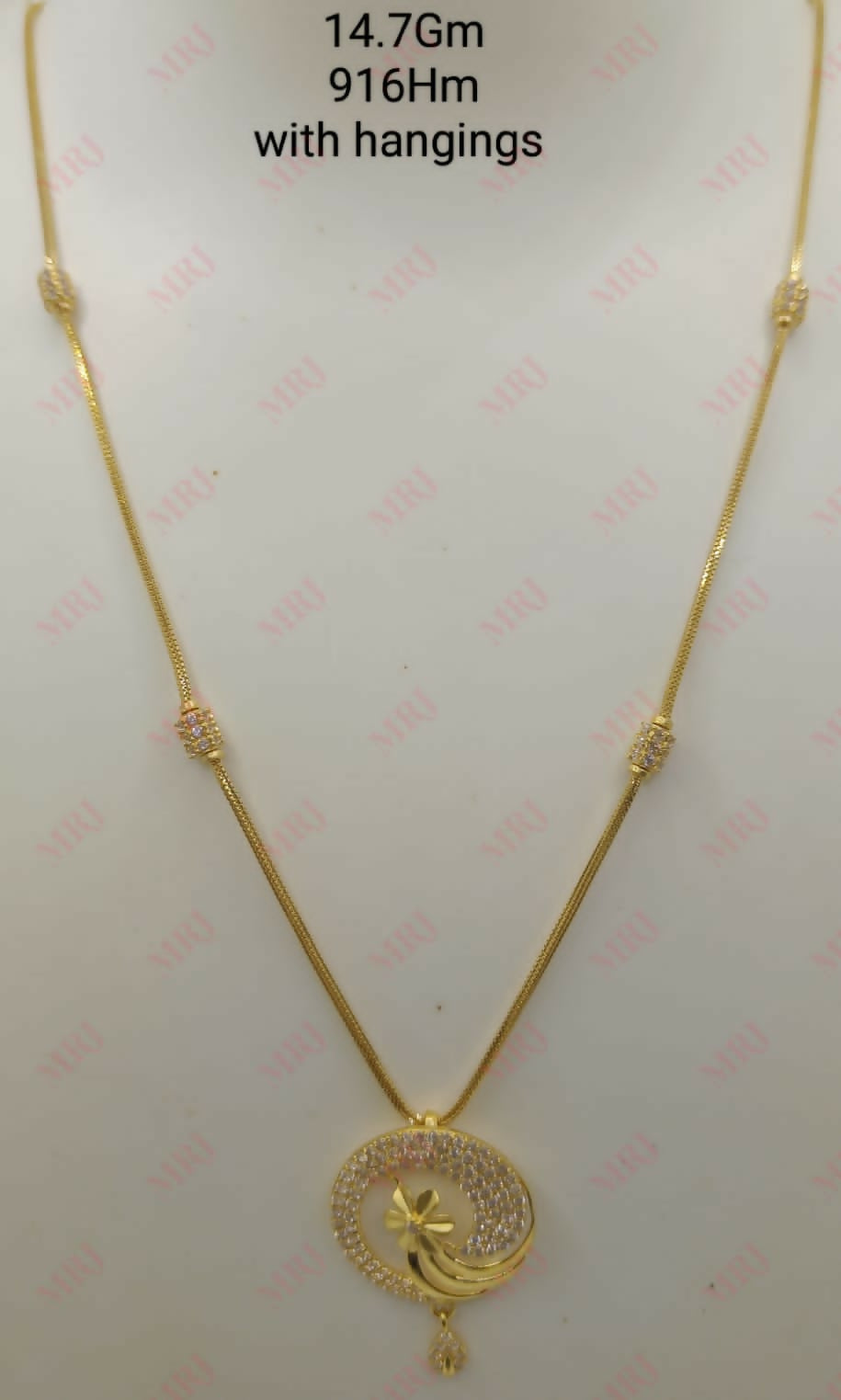 22kt CZ Chain Set Sarafa Bazar India