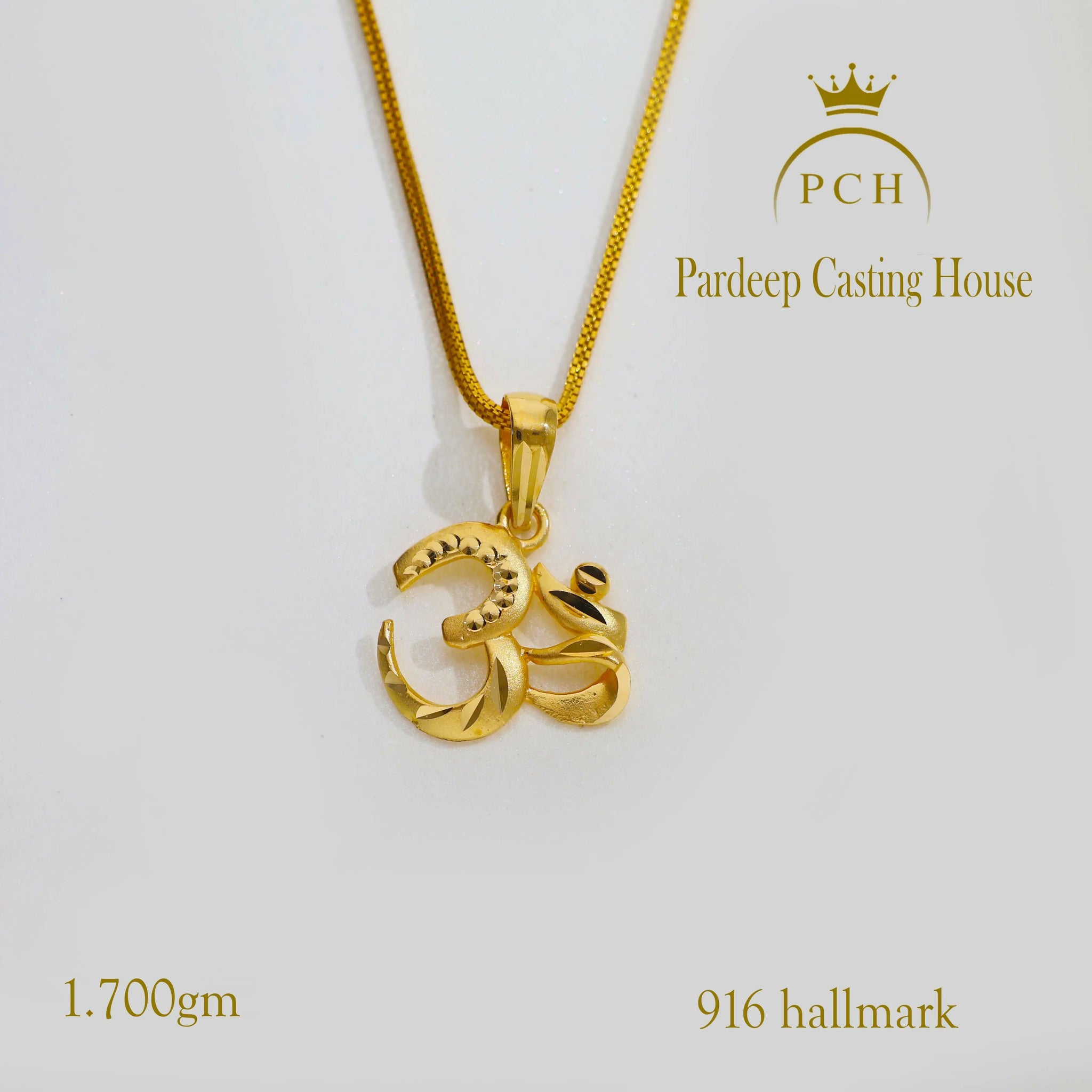 Om Religious Gold Plated Pendant Sarafa Bazar India