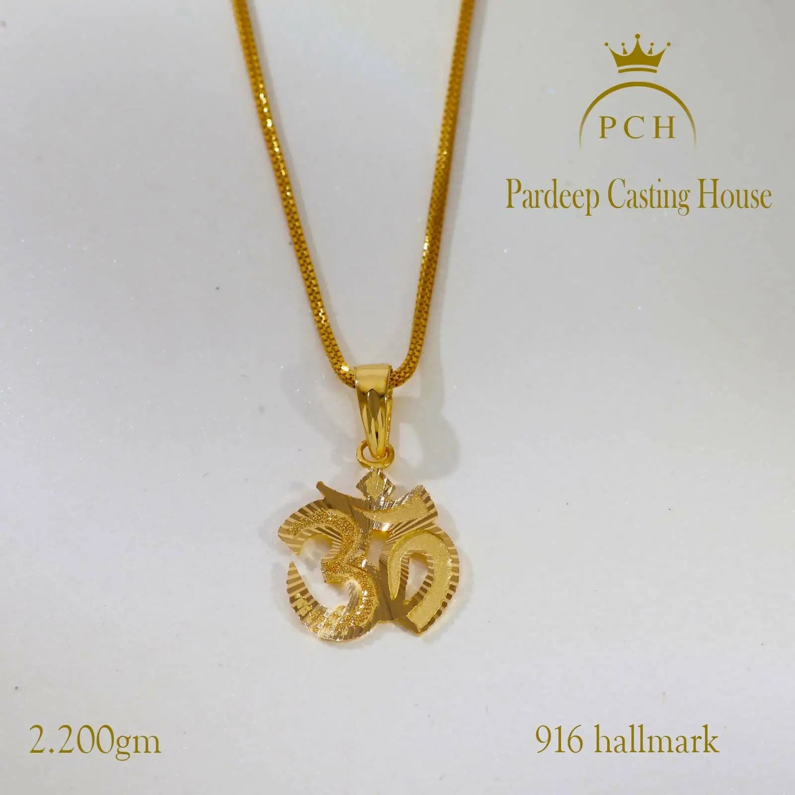 Om Signet Gold Pendant Sarafa Bazar India