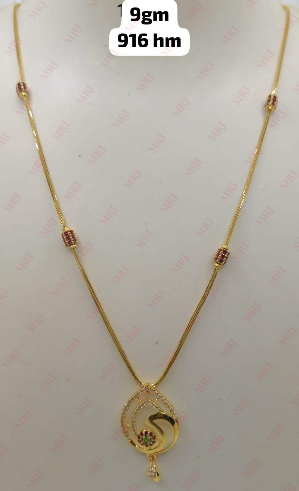 22kt CZ Chain Set Sarafa Bazar India