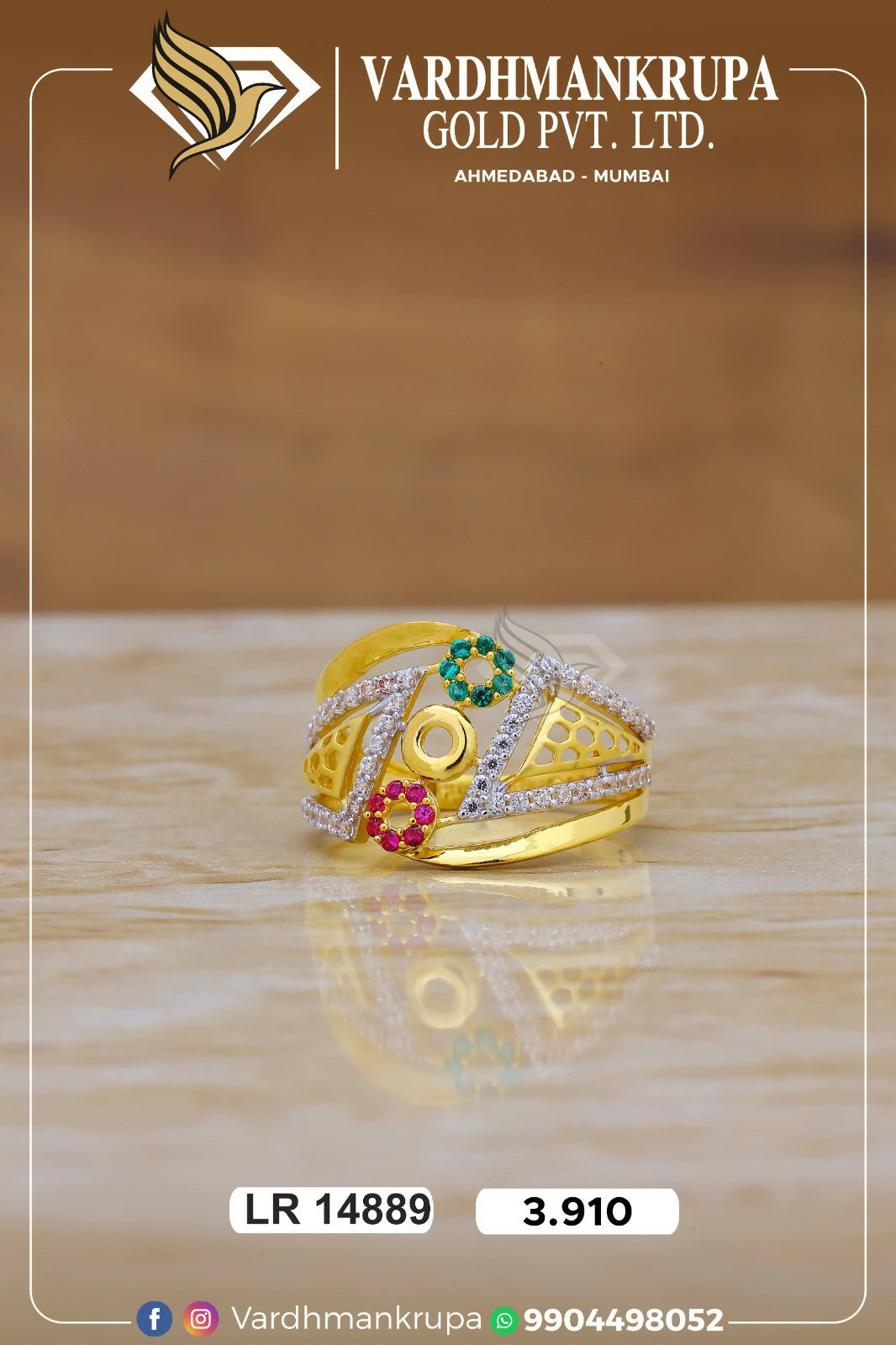 CZ Ladies Ring Sarafa Bazar India