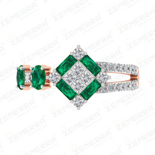 Elegant 14KT Rose Gold Diamond Engagement Ring Sarafa Bazar India