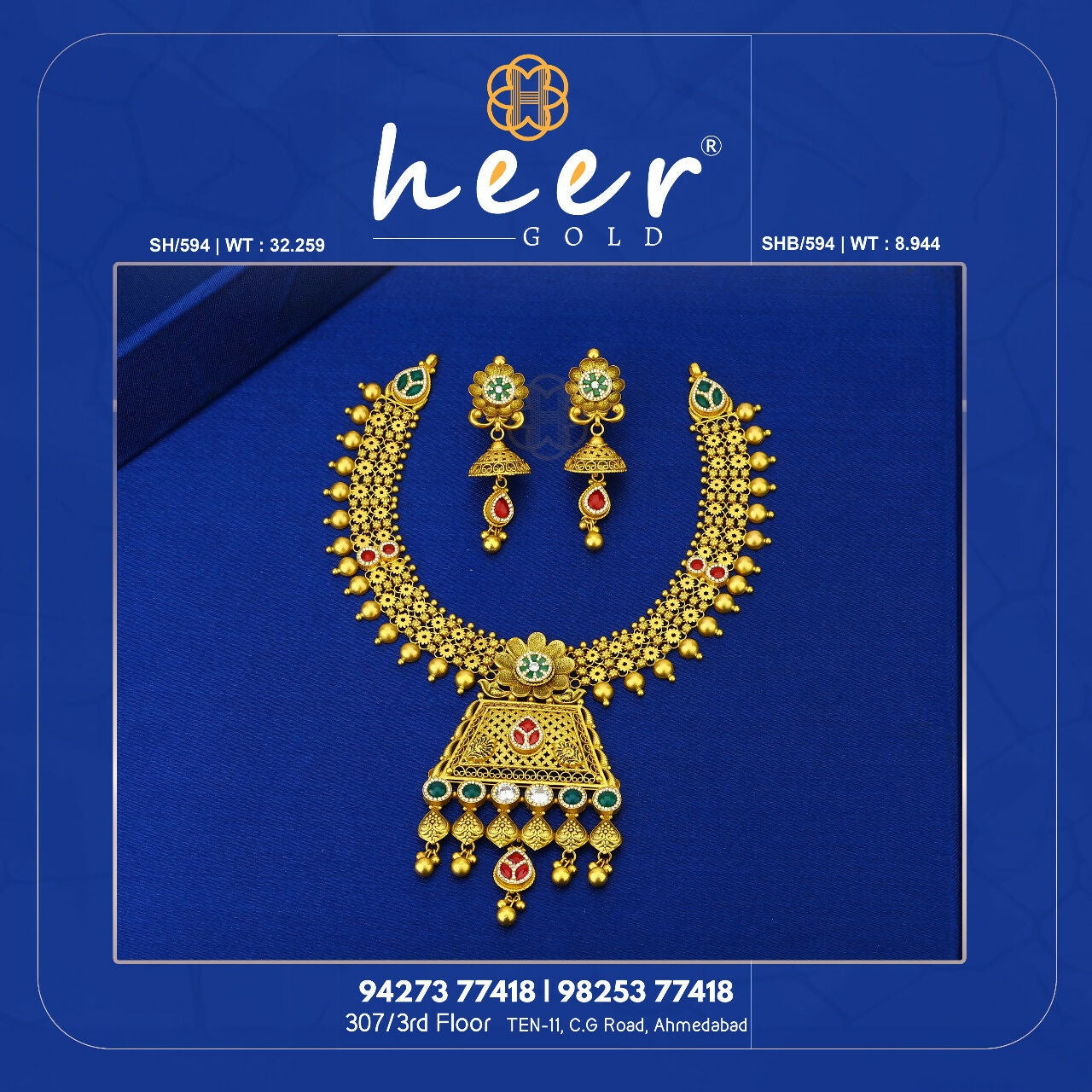 Kundan Antique Necklace Sarafa Bazar India