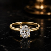 Oval Cut Lab Grown Diamond Women's Ring 9Kt Gold Sarafa Bazar India