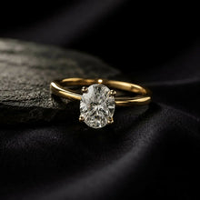 Oval Cut Lab Grown Diamond Women's Ring 9Kt Gold Sarafa Bazar India